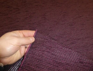 10 metres of DARK PURPLE Chenille Weave Upholstery Fabric (Wembury Aubergine) - Picture 1 of 5