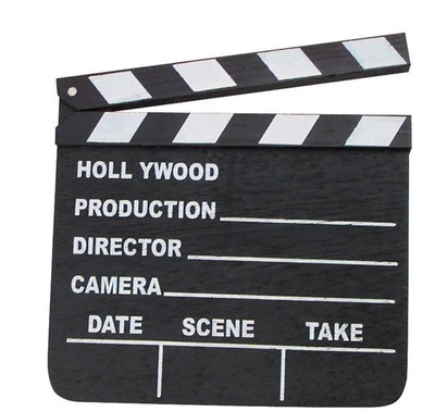 RI NEW HOLLYWOOD CLAPBOARD CLAPPER CLAP BOARD MOVIE SIGN DIRECTOR'S PROP CHALKBOARD