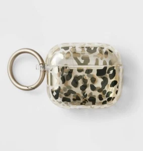 AirPods 3rd Gen Silicone Case with Clip by Heyday - Leopard Print Gold - Picture 1 of 4