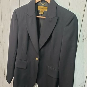 Classiques Entier Nordstrom One Button Black Wool Blazer Size Small - Picture 1 of 5