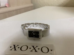  NOS XOXO Women's X827 Silver-Tone Watch black dial - Picture 1 of 5