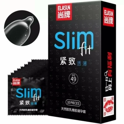 10Pcs Small Size Ultra Thin Latex Condom for Men Sex Products Tight Condoms 49mm - Image 1 of 4