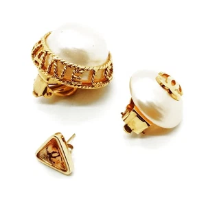 Chanel Earring Pierced Earring 3 set Gold Metal 2754623 - Picture 1 of 11