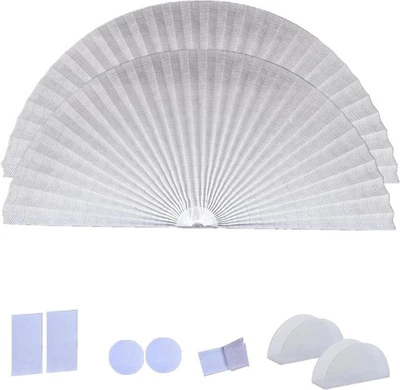 2 PIEZAS Persianas Plisadas para Ventana Arco Forma Ondulada Medio Círculo Persianas para Ventanas Cordón... Foto 1 de 4