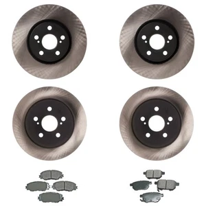 Advics Front Rear Rotor Akebono ProACT Ceramic DiscBrake Pad Kit for Corolla FWD - Picture 1 of 1