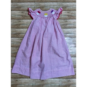 Nola Smocked Pink Seersucker Snowball Dress 4T - Picture 1 of 4