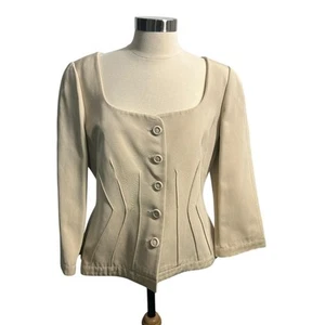 Armani Collezioni Vintage Tailored Bodice Wide Scoop Blazer Top Size 10 - Picture 1 of 14