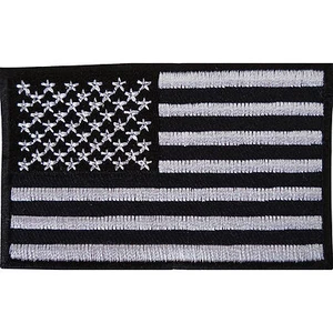 Black USA Flag Embroidered Iron Sew On American Patch America T Shirt Bag Badge - Picture 1 of 1