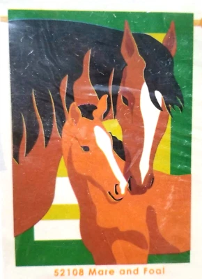 Hermosa yegua de caballo y potro 28 x 42 bandera estándar tamaño NUEVO con etiqueta ~ artículo de calidad Foto 1 de 4