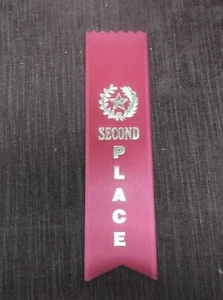 2nd Place Award Ribbons flat red lot of 7 star wreath - Picture 1 of 1