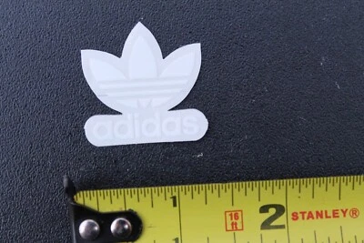 ADIDAS Zapato Calzado Pequeño Transparente Blanco Rayas Hoja Zapatilla Skateboarding PEGATINA Foto 1 de 4
