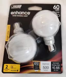 Feit Electric light bulb 60 watt replacement uses 5.5 enhance bright white 3000K - Picture 1 of 3