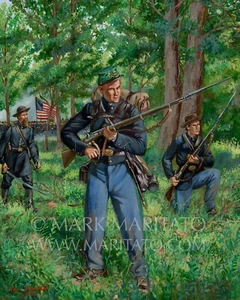 Mark Maritato Signed Civil War Canvas Art Print 35th Indiana 1st Irish Regt - Picture 1 of 1
