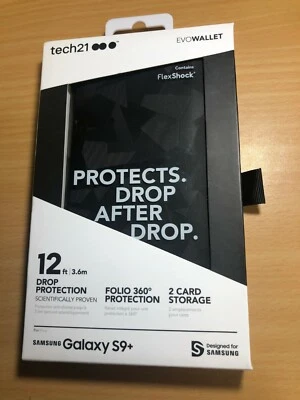 Tech21 Evo Wallet Case Credit Cards Holder For Samsung Galaxy S9+ Plus Black NEW - Image 1 of 4