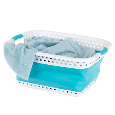 Large 36L Collapsible Laundry Basket Space Saving Folding Washing Pop Up Bin - Image 1 of 4