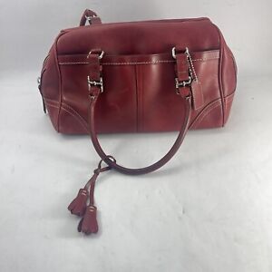 Vintage 90s Y2K Coach Red Leather Shoulder Bag H050-3A69