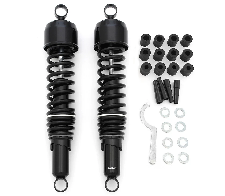 Black Performance Rear Motorcycle Dual Spring Shocks 365mm 14 3/8" Honda GL1200 - Image 1 of 1