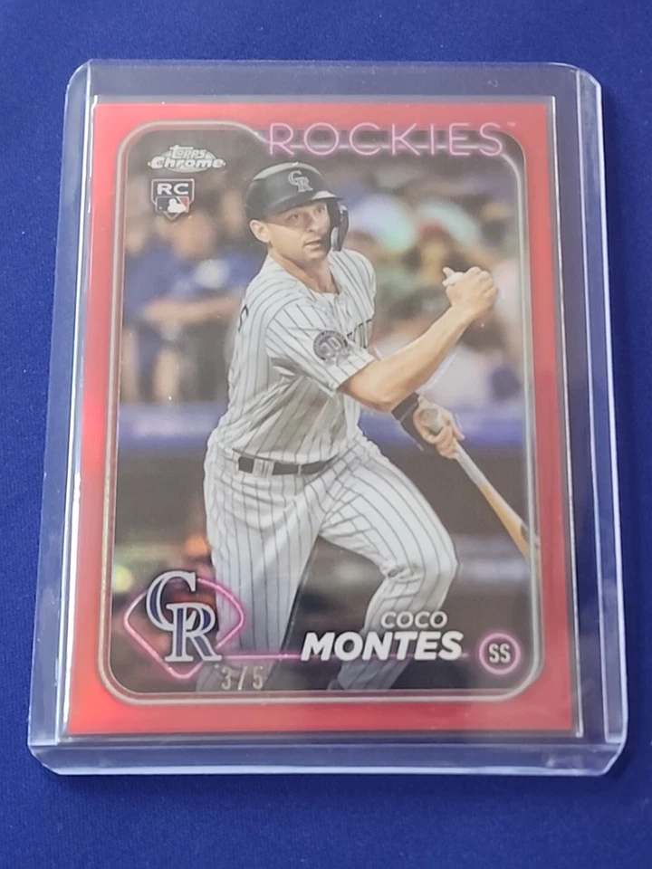 Coco Montes RC 2024 Topps Chrome - True Red Refractor 3/5 #182  - Image 1 of 2