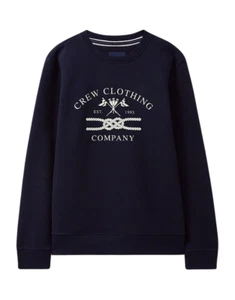 Sudadera Crew Clothing Para Hombre Estampada Gráfica Cuello Redondo Sudadera en Azul Marino - Imagen 1 de 4