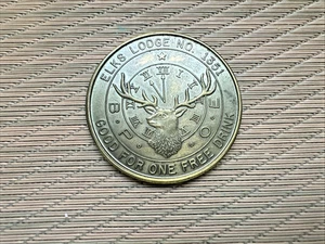 Elks Lodge No. 1351 50th Good For One Drink Anchorage Alaska Coin B.P.O.E - Picture 1 of 3