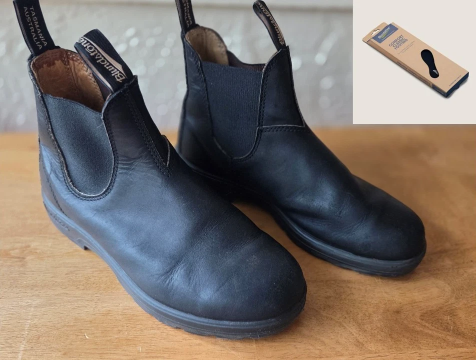 BLUNDSTONE гладкая черная кожа классический Chelsea ботинки UK6/USM7/W9 новая стелька - Изображение 1 из 4