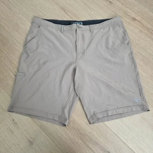 Pantaloncini casual ibridi da golf casual Da Hui da uomo taglia 42 beige flat davanti - Foto 1 di 7