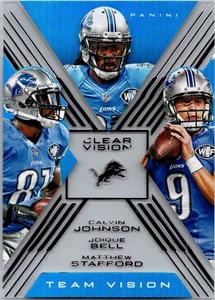 2015 Panini Clear Vision #TV-10 Team Vision Johnson/Stafford/Bell - Picture 1 of 2