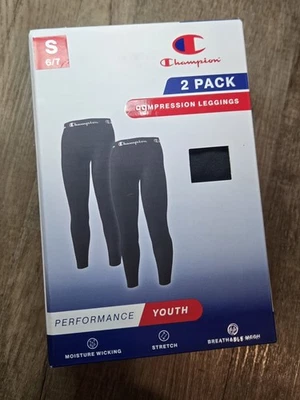 Pantalones de compresión Champion Youth 2pk - negros - pequeños (6/7) Foto 1 de 2