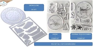 Neu - Elizabeth Craft Designs - Schneekugel, Wandern, Journal Ihre Dezember-KOMBO - Bild 1 von 10