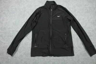 Jaqueta Nike masculina grande preta Dri-FIT zíper completo pista corrida treinamento atlético - Imagem 1 de 4