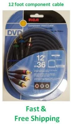New RCA 12' Component Video Cable  Free Shipping - Image 1 of 2