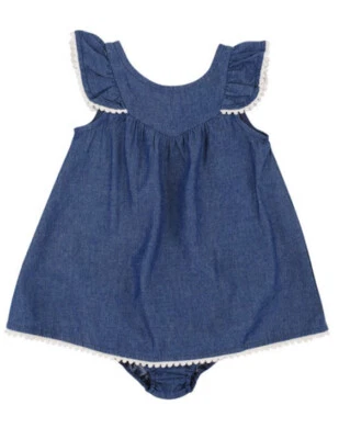 7 For All Mankind Eyelet Flutter 袖连衣裙蕾丝装饰尺寸 24 个月 — 第 1/4 张图片