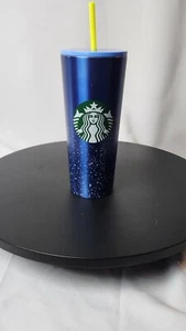 2020 STARBUCKS 24 Oz. Venti STAINLESS STEEL Tumbler METALLIC BLUE SIREN Speckled - Picture 1 of 3