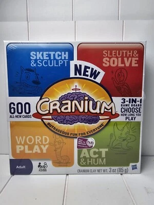 NEW Cranium 3-in-1 Board Game Outrageous Fun Sketch Sculpt Act Hum Solve Puzzles - Image 1 of 4
