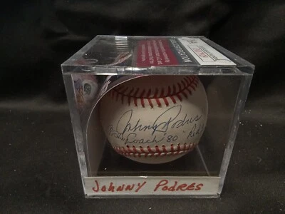 JOHNNY PODRES Signed ONL Baseball Inscribed Pitching Coach 80 Red Sox JSA  -# - Image 1 of 4