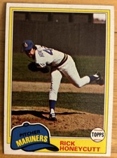 1981 Topps Rick Honeycutt Baseball Card #33 Mariners Pitcher Low-Grade