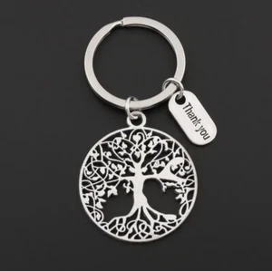 Tree Of Life Keyring Charm Keychain Silver Metal Spiritual Key Ring Gift - Picture 1 of 6