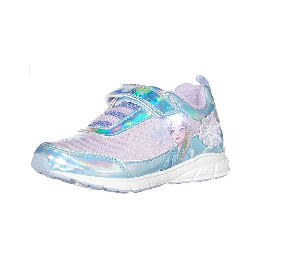 Disney Frozen Anna & Elsa Niñas Iluminadas Zapatillas Zapato, Talla: 7,8, 9,10,11,12 Foto 1 de 4