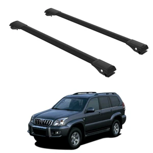 Juego de 2 barras transversales para portaequipajes de techo para Toyota Land Cruiser Prado J120 2002-2009 negras - Imagen 1 de 20