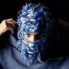 Men Camouflage Knitted Ski Mask Full Face Balaclava Distressed Fleece Fuzzy