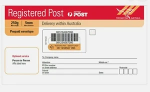 Domestic Letter with Tracking Prepaid Envelope DL Prepaid Registered Post - Picture 1 of 3