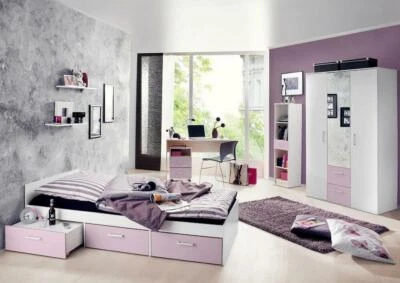 Jugendzimmer komplett Schreibtisch Bett Kinderzimmer Jugendbett  Steffi - Bild 1 von 4