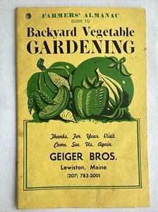 Farmers Almanac Guide To Backyard Vegetable Gardening, Geiger Bros Lewiston 1975 - Picture 1 of 9