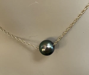 New 14K Tahitian Sea Pearl Pendant Necklace - Picture 1 of 5
