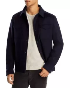$995 Herno men's Wool / Cashmere Woven Shirt Jacket Shacket -sz 44/ 54 it - Navy - Picture 1 of 9