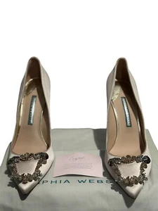 Sophia Webster Damen Margaux Pumps Satin Slipper Pumps Schuhe - Bild 1 von 10
