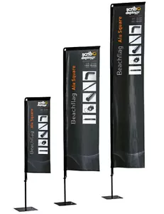 Rectangular Flags (Flagpoles Only)  - Suitable For Indoor, Outdoor Promotions - Picture 1 of 7