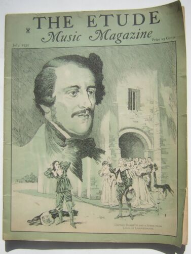July, 1935 The Etude Music Magazine - Gaetano Donizetti Cover - Queena Mario