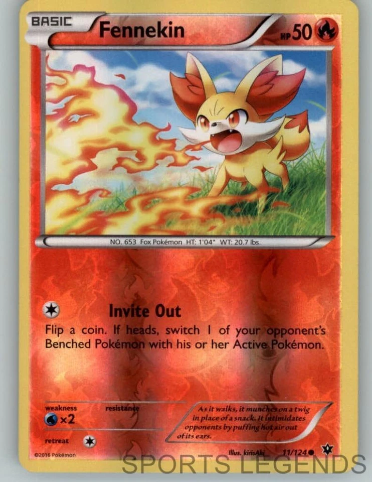 2016 pokemon Fates Collide reverse holo Fennekin 11/124 - Image 1 of 1