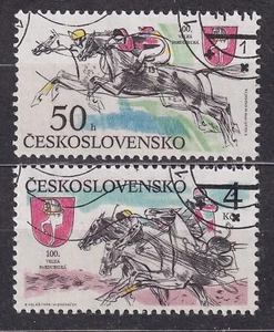 CZECHOSLOVAKIA 1990 SC#2802/03 USED pair, Grand Pardubice Steeplechase, Cent. - Imagen 1 de 1